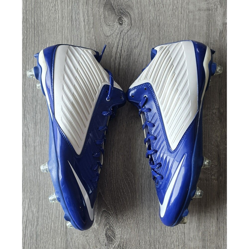Nike Vapor Speed Football Cleats Mens 13 White BLUE Molded Low 668853-109 - Picture 2 of 11